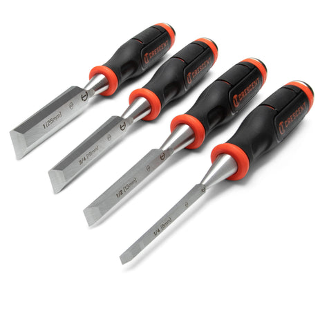 Crescent 4 Piece Wood, 1/4", 1/2", 3/4"", 1" Chisel - CWCHS4 Crescent