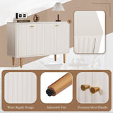 HLR Sideboard Buffet Cabinet, 48" Modern Accent Cabinet with 4 Door and Removable Shelves, Credenza Entryway Cabinet with Storage for Living Room, HLR