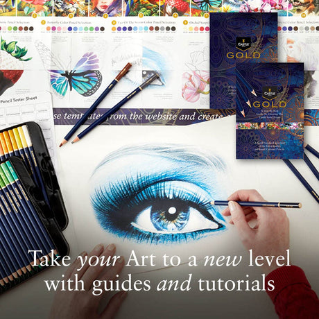 Castle Art Supplies Gold Standard 72 Colored Pencils Set - Quality Oil-based Colored Cores Stay Sharper, Tougher Against Breakage | For Adult Castle Art Supplies