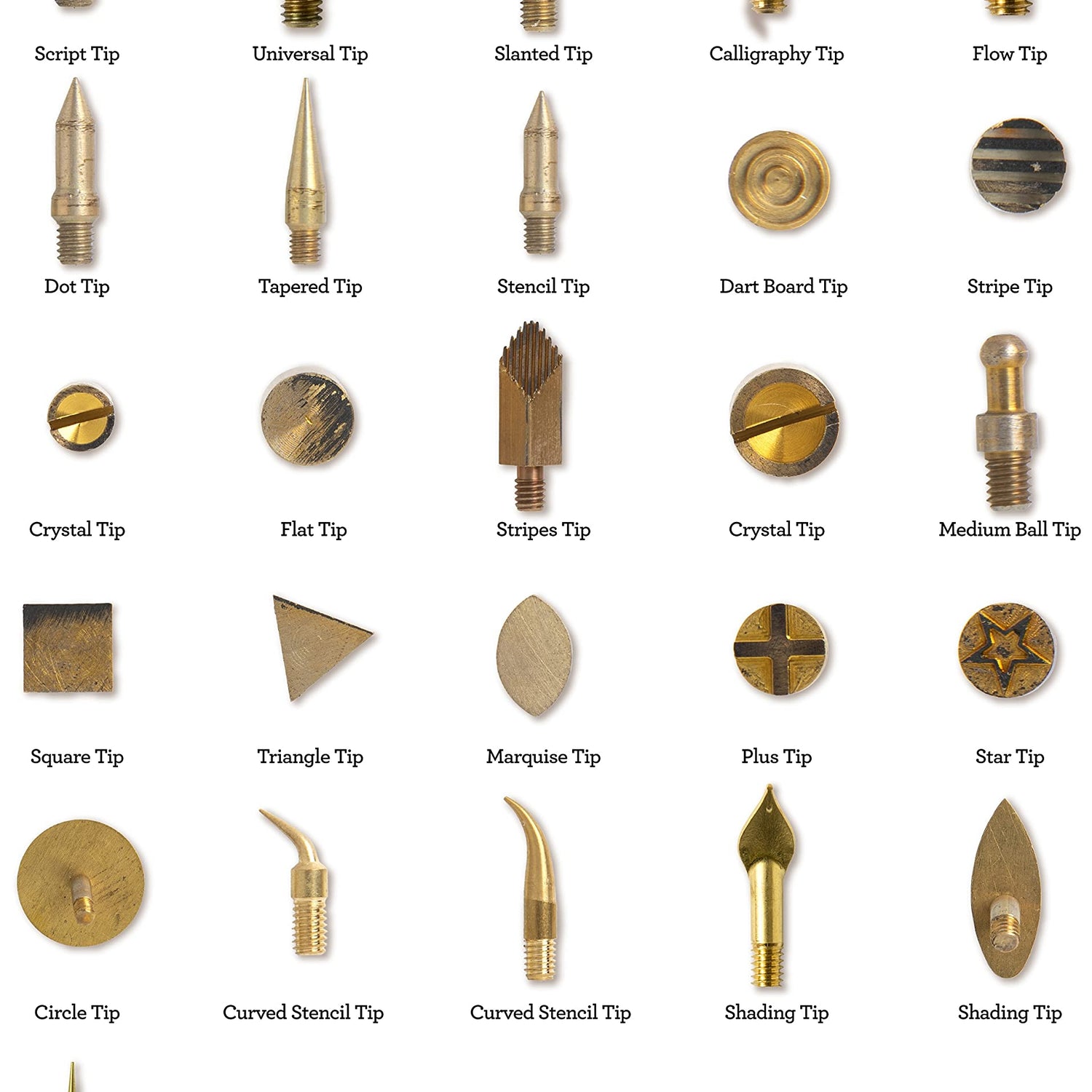 Plaid Wood Burning Tool Tip Set, Set of 26, Gold Plaid