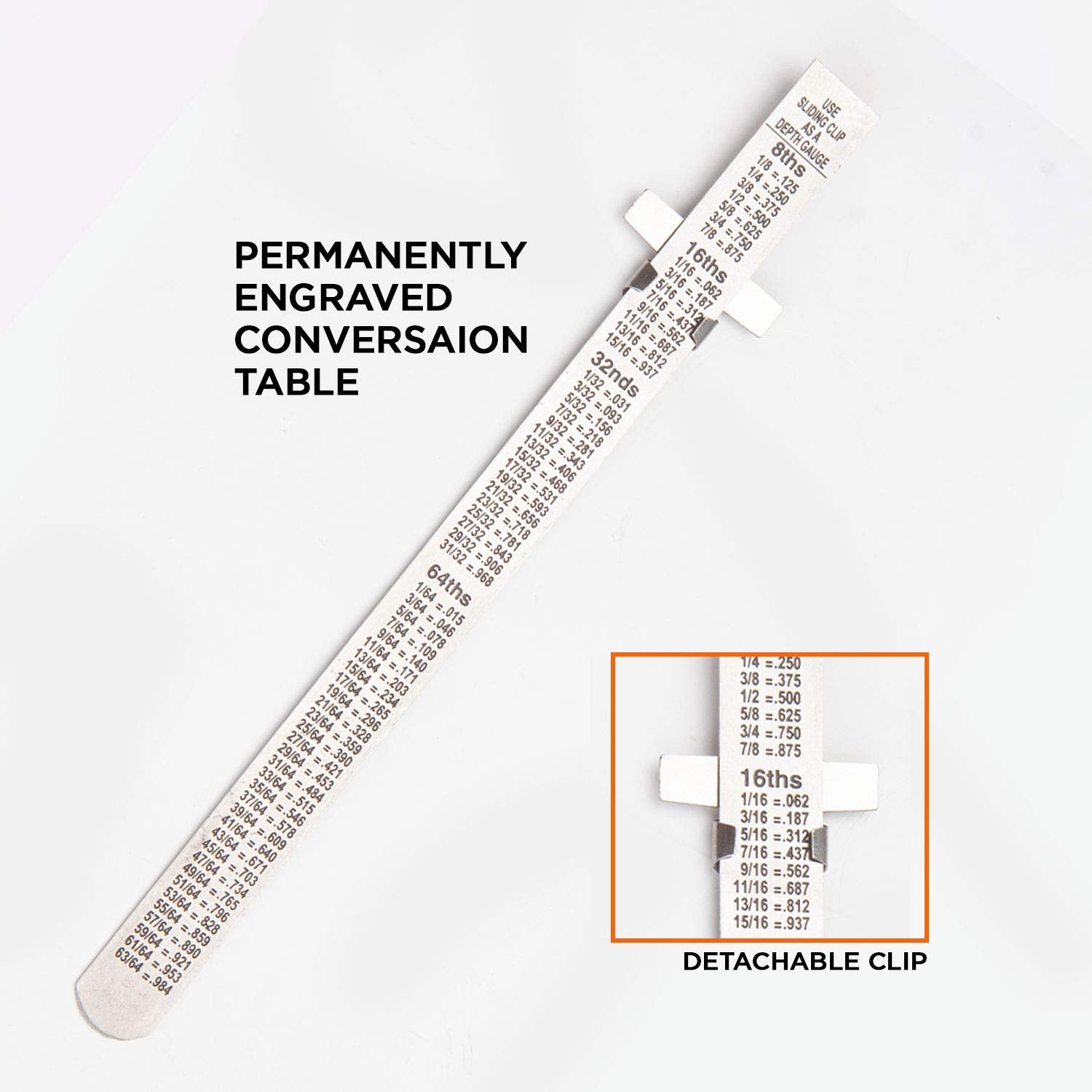 Groz 6-inch Pocket Ruler | Stainless Steel | Imperial & Metric Graduations (01337) Groz