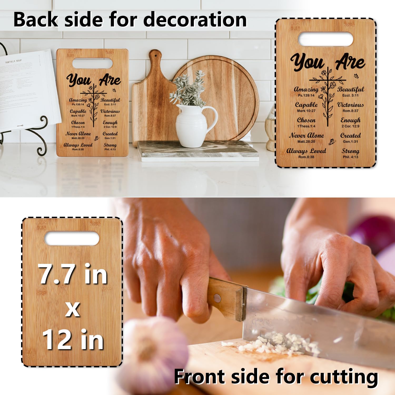 Christian Gifts Religious Gifts for Women, Inspirational Gifts with Prayers, Christmas Cutting Board Gifts for Women Friend - You Are Beautiful Busy Gaming Life