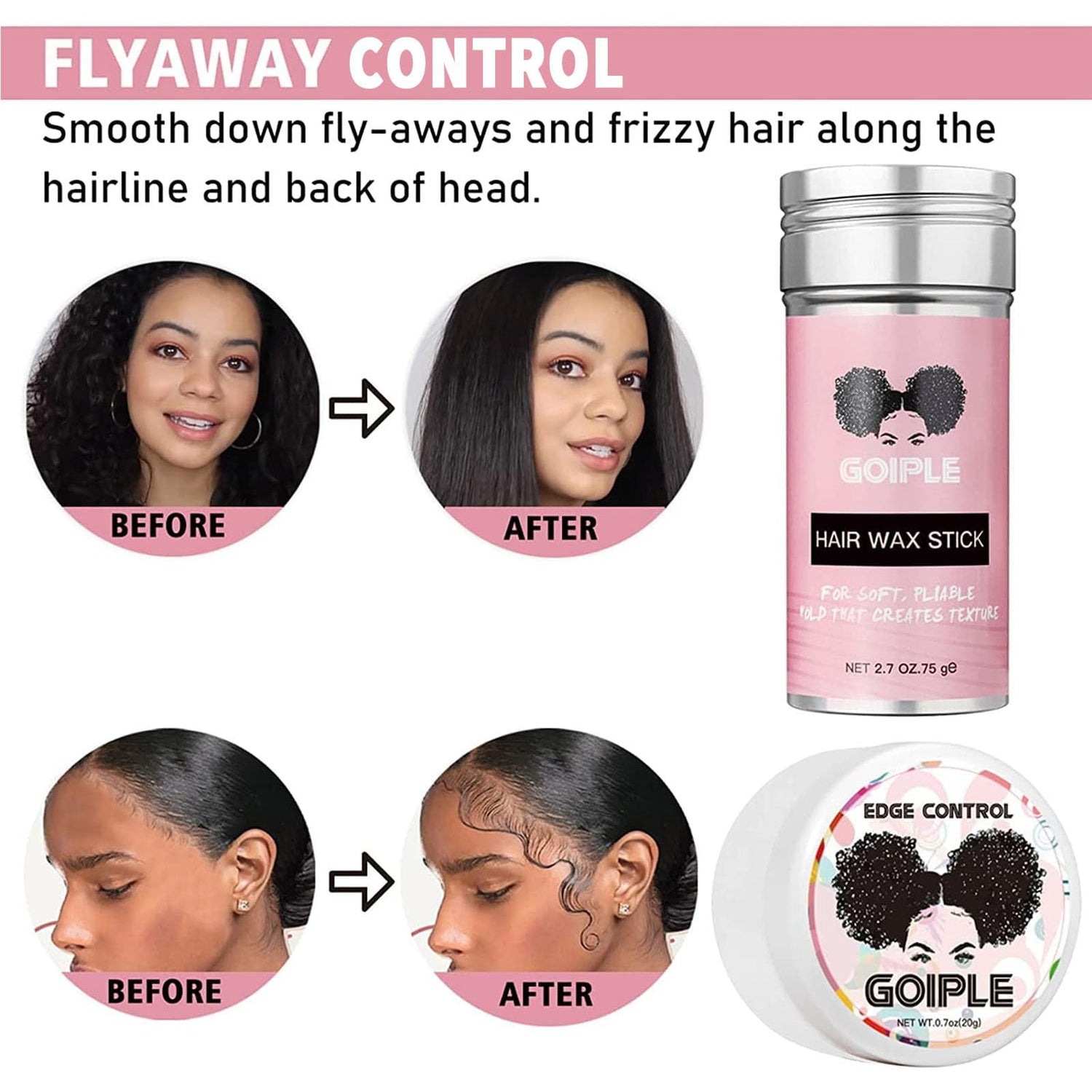 Goiple 3PCS Elastic Bands for Wig Edges, Lace Frontal Melt Wig Melt Band for Lace Front Laying Edges - Adjustable Wig Band Install Accessories with Goiple