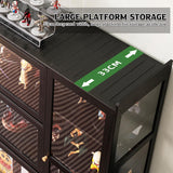 FVTVHEV Display Cabinet, Curio Cabinet with Acrylic Doors, Figures and Curio Collection Display Case, Floor Standing Clear Showcase for Living Room FVTVHEV