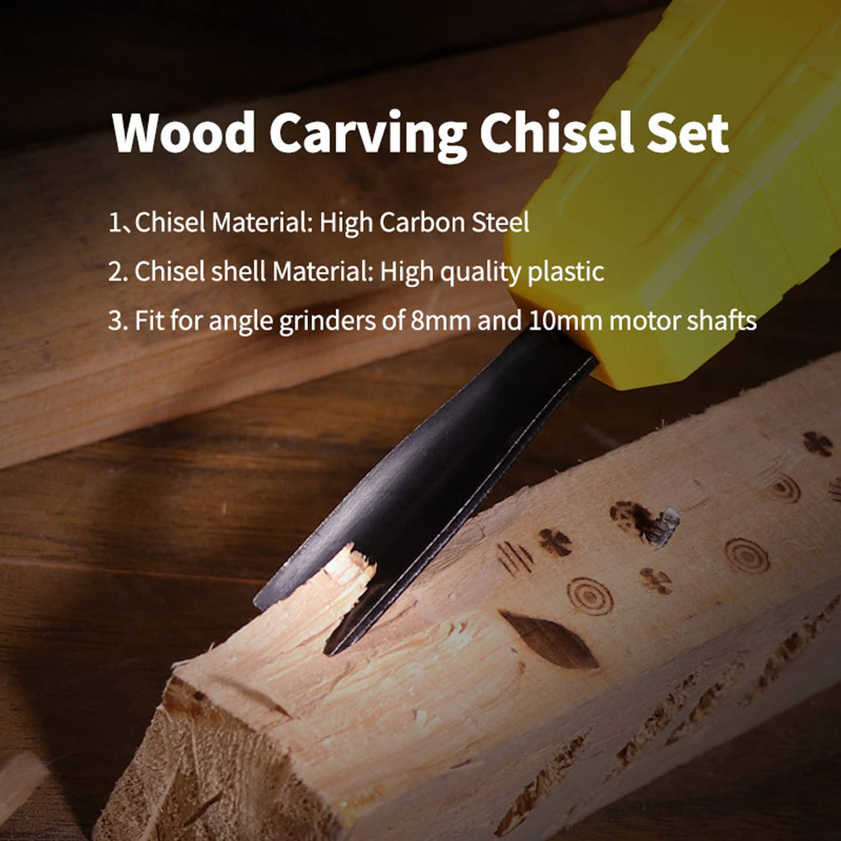 Electric Chisel Electric Woodworking Chisel power Carving Chisel for Angle Grinder Refit Kit Woodworking Tool Power Tool Accessories Wood Chisels Hyuduo