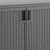 Suncast Outdoor Storage Cabinet with Pad-Lockable Doors, Freestanding Outdoor Patio Storage Unit, 42" W x 23" D x 35.5" H, Cool Gray Suncast