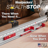 Woodpeckers StealthStop Miter Saw Fence & Stop System, 4' Combination Kit Left, Precision Woodworking Accessories Woodpeckers