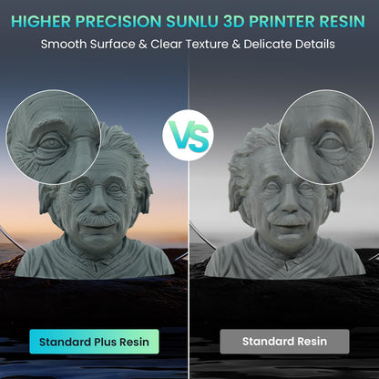 SUNLU 3D Printer Resin, Upgraded Standard Plus Fast Curing 3D Resin, 395 to 405nm UV Curing 3D Printing Liquid Photopolymer Resin, Higher Precision, - WoodArtSupply