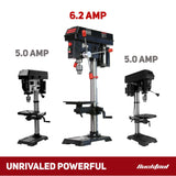 BUCKTOOL 12 INCH 6.2A Professional Bench Drill Press, 3/4HP Powerful Benchtop Drill Press, Variable Speed Drill Press with IIIA Laser and Work Light Bucktool