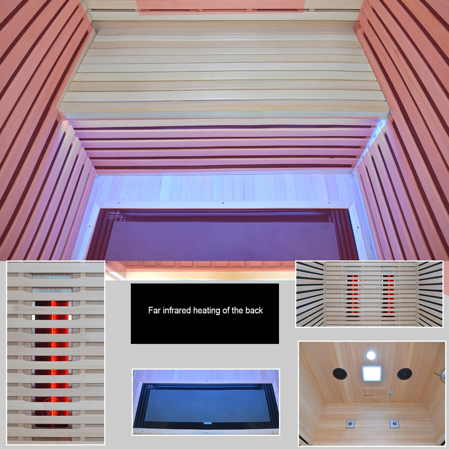 Infrared Sauna Room Wooden Canadian Hemlock Low EMF 2-3 Person 2080W Full Spectrum Sauna Room, Personal Home Spa Carbon Heater Sauna, WoodArtSupply