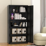 Fesbos Metal Storage Cabinet-71” Tall Steel File Cabinets with Lockable Doors and Adjustable Shelves-Black Steel Storage Cabinet for Home, School, Fesbos