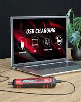 POPULO 4V Electric Screwdriver Kit,6 Torque Settings, Power Screwdriver Cordless Rechargeable with LED Work Light, 32 pieces Screwdriver Bits, 8 populo