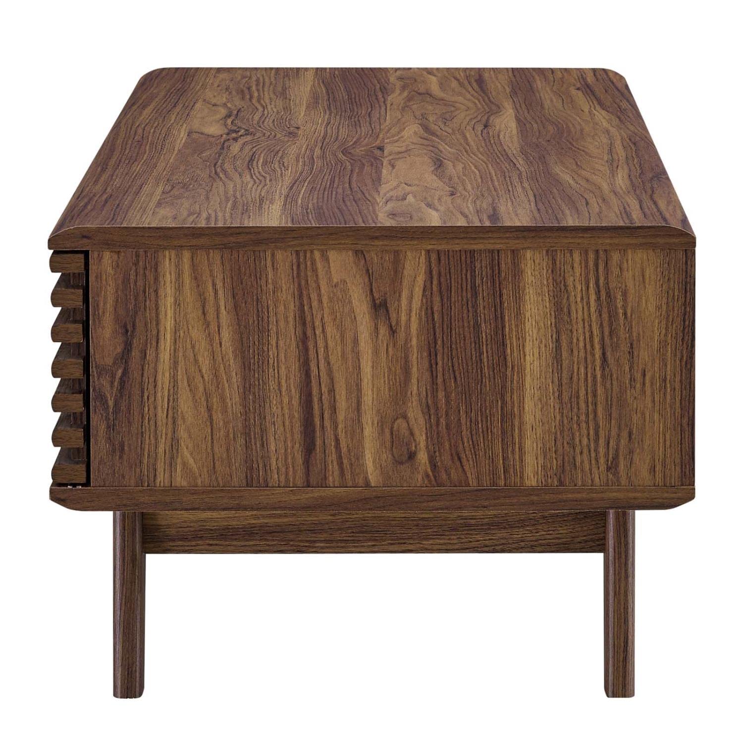 Modway Render Mid-Century Modern Coffee Table in Walnut, 43 in x 21.5 in x 17 Modway