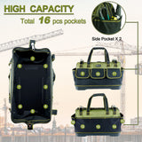 WILAXI PRO 17in Tool Bag For Men Heavy Duty with Waterproof Molded Base, High Capacity Wide Mouth Tote, Construction Worker Electricians Tool Bags, WILAXI PRO