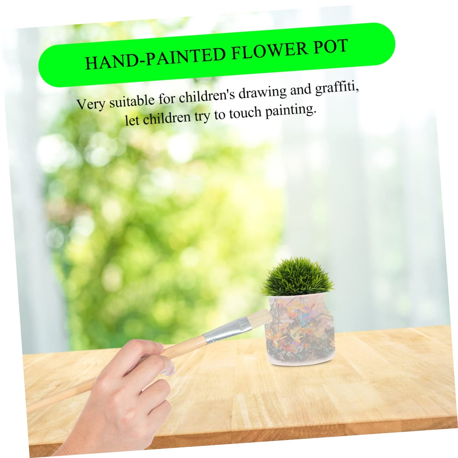 FUNOMOCYA 2pcs Flowerpot Hand Paint Mini Flower Pots Small Planter Unfinished Flower Pot Ceramic Pot Decorative Flower Pot Decorative Planter Floral FUNOMOCYA