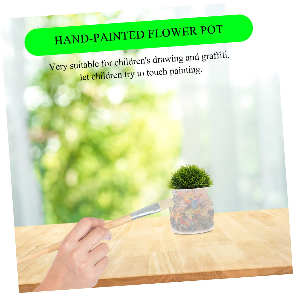 FUNOMOCYA 2pcs Flowerpot Hand Paint Mini Flower Pots Small Planter Unfinished Flower Pot Ceramic Pot Decorative Flower Pot Decorative Planter Floral FUNOMOCYA