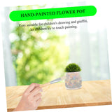 FUNOMOCYA 2pcs Flowerpot Hand Paint Mini Flower Pots Small Planter Unfinished Flower Pot Ceramic Pot Decorative Flower Pot Decorative Planter Floral FUNOMOCYA