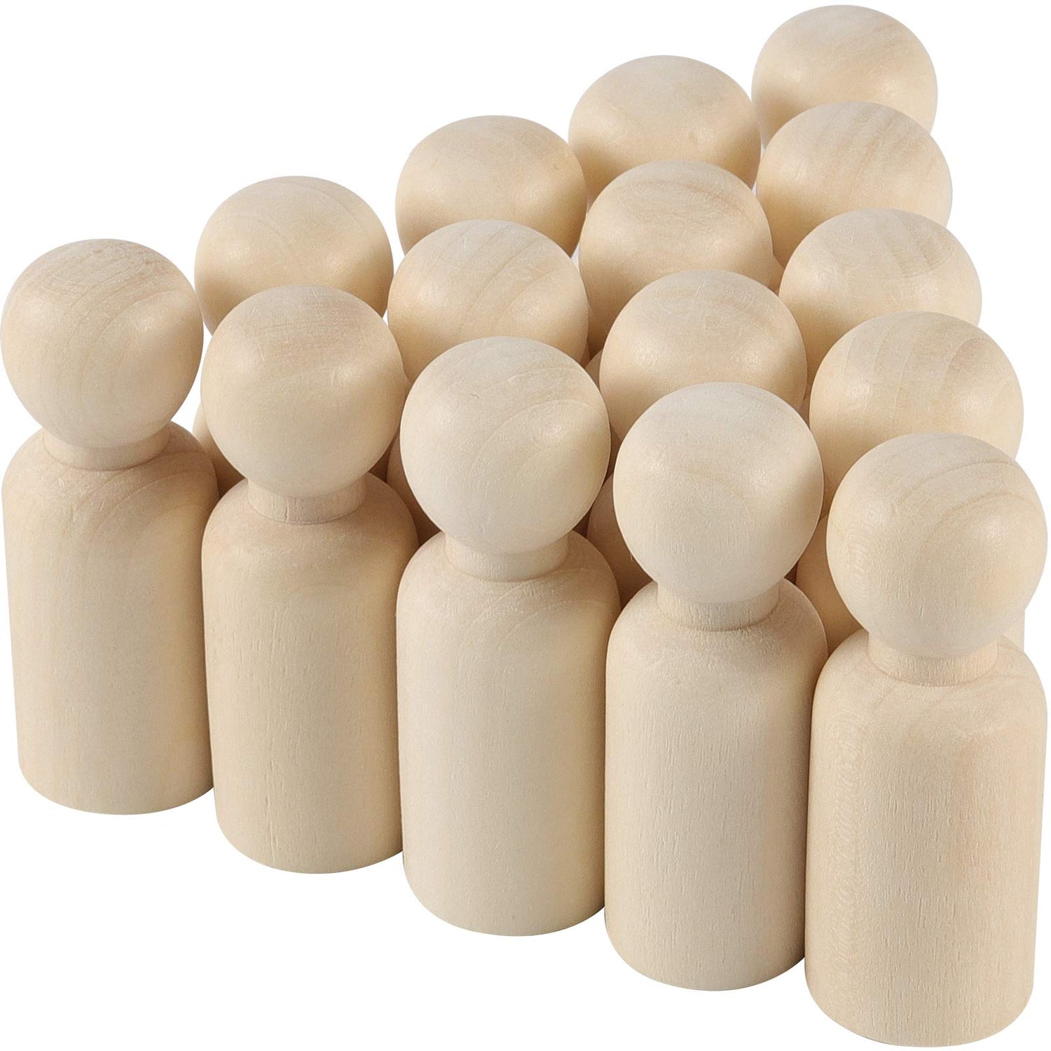 ZEONHAK 120 Pack Natural Unfinished Wooden Peg Dolls, Wooden Peg Doll People, Wooden Peg Doll Body for DIY Crafts Wedding Party Home Decoration ZEONHAK