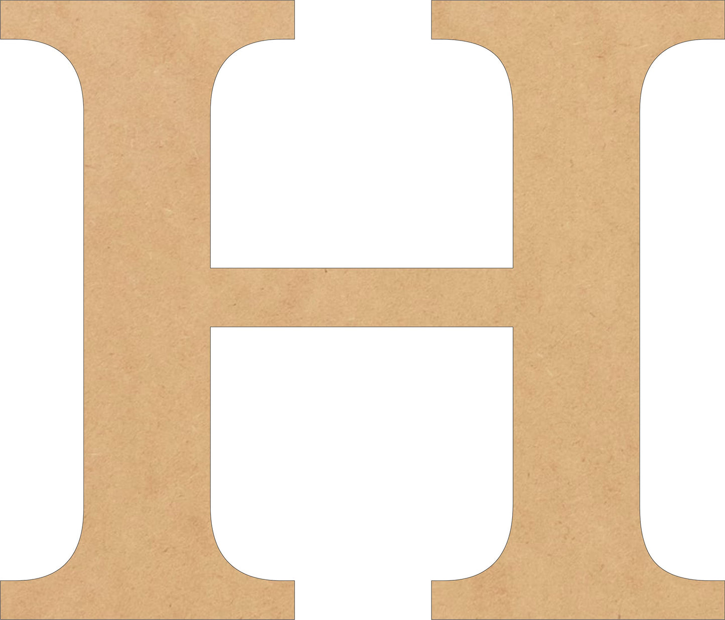 Wooden Letter H Unfinished 4 Inch Blank, Wood Alphabet Letter for Wall Decoration Paintable, Unpainted Monogram Cutout