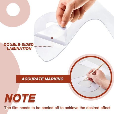 5 Pcs Acrylic Charcuterie Board Handle Template Clear Cutting Board Router Template Angled Curvy Triangle Woodworking Tracing Stencils Laser Cut Nuanchu