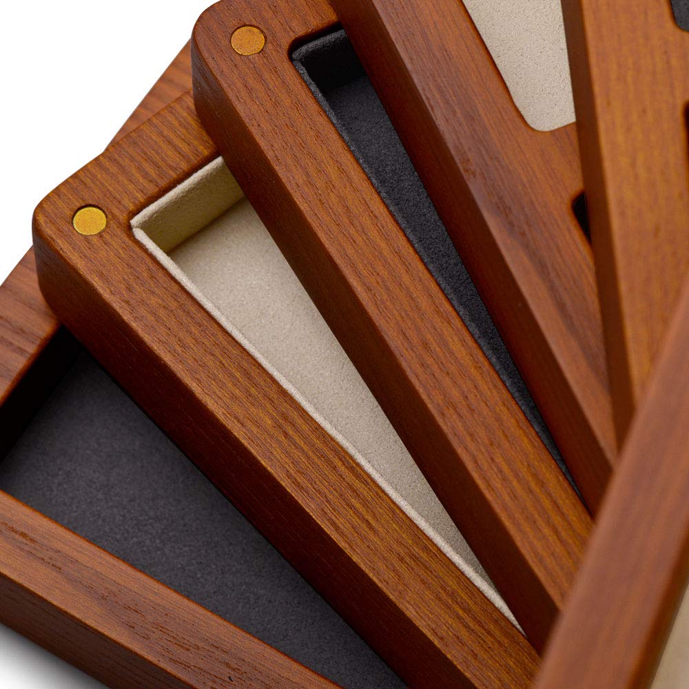 Oirlv Solid Wooden Glass Top Jewelry Display Case,Wooden Small Jewelry Tray for Collectibles Home Organization Accessories Storage Box with Oirlv