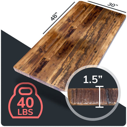 HEIRLOUM Reclaimed Wood Table Top - Rustic Recycled Wooden Piece Perfect for Kitchens, Dining and Coffee Table Tops (Reclaimed Wood Table Top - - WoodArtSupply