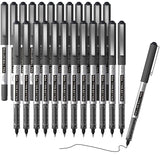 Shuttle Art RollerBall Pens, 25 Pack Black Fine Point Roller Ball Pens, 0.5mm Liquid Ink Pens for Writing Journaling Taking Notes School Office Shuttle Art