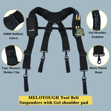 MELOTOUGH Work Belt Suspender Tool Belt Suspenders Bag Suspenders for Men Heavy Duty with Gel Shoulder Pad Detachable Phone Holder for MELOTOUGH