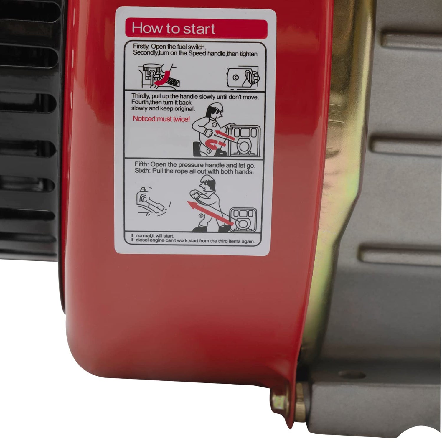 SNKOURIN 4-Stroke 3HP Single-Cylinder Diesel Engine, 2.2kW Diesel Engine with Air-Cooling, Recoil Start System Diesel Motor for Go Cart, Mini Bike, SNKOURIN