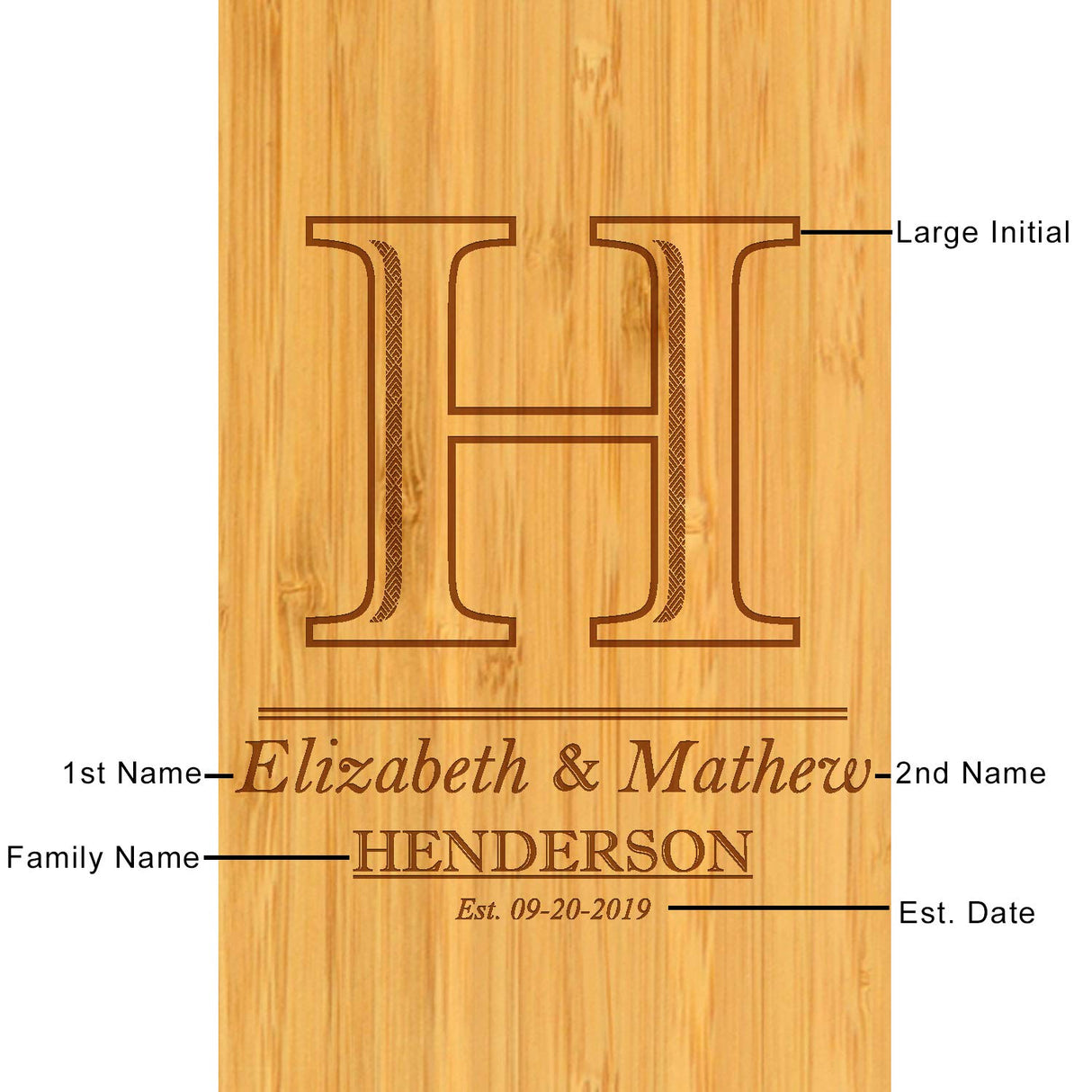 Custom Personalized Engraved Bamboo Cheese/Charcuterie Cutting Board with Knife Set & Cheese Markers- Designed & Quality Checked in USA Picnic at Ascot