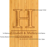 Custom Personalized Engraved Bamboo Cheese/Charcuterie Cutting Board with Knife Set & Cheese Markers- Designed & Quality Checked in USA Picnic at Ascot