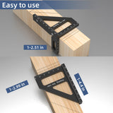 HFM 3D Multi-Angle Woodworking Square Measuring Ruler,45/90 Degree Aluminum Alloy Measuring Protractor High Precision Layout Measuring Tool for Heavy fog mountain