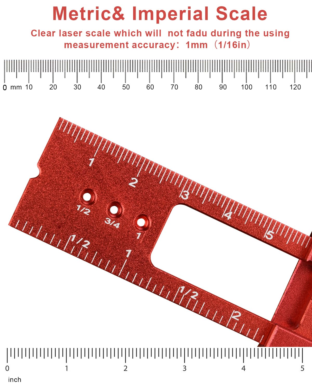 Woodworking Ruler Precision Pocket Rule - BOXmime 12, 8, 6 Inch Metal Slide Stop Marking Ruler Metric Inch Measuring Wood Working Scribing Rulers - BOXmime