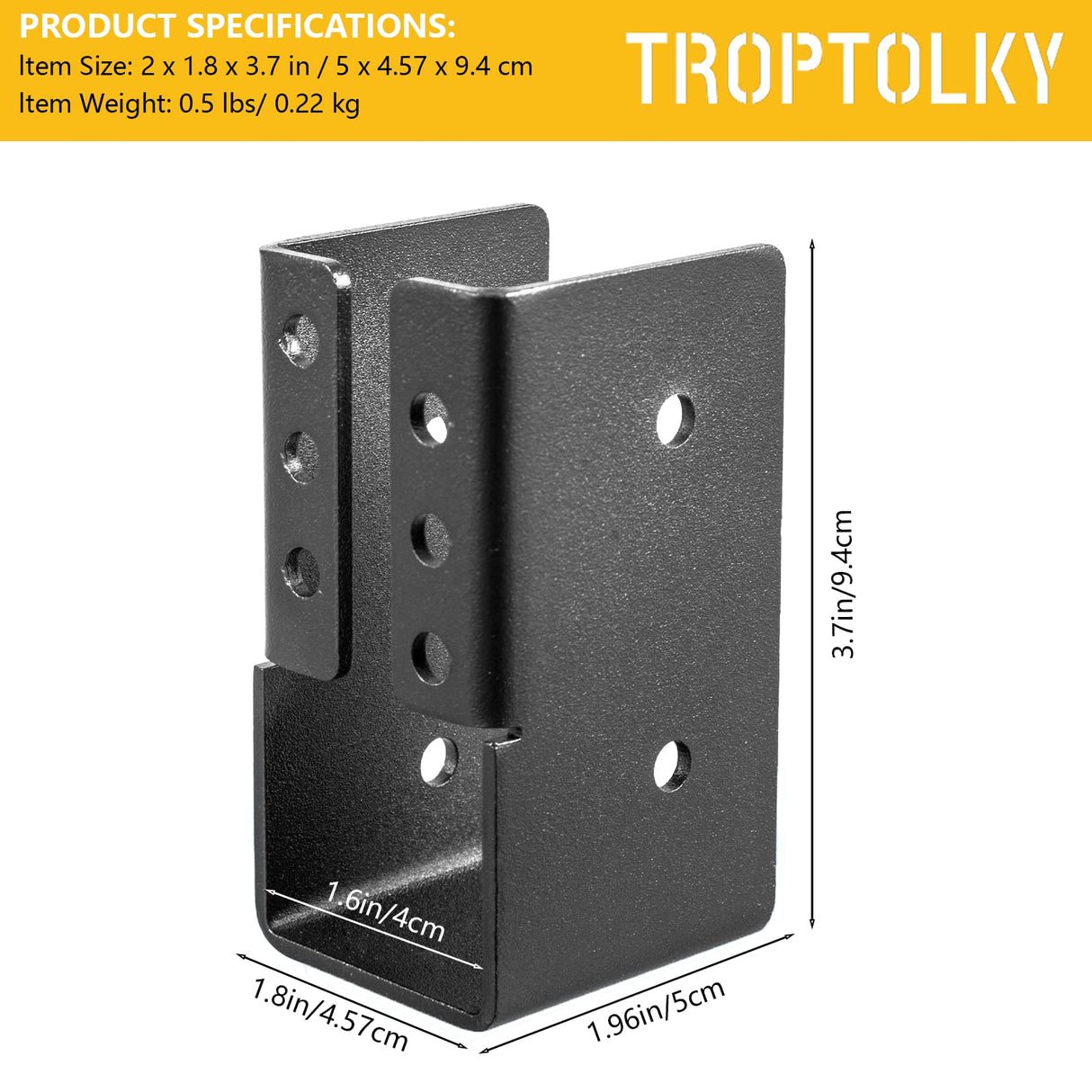 TROPTOLKY 12PCS Concealed Joist Hangers, Concealed Flange Light Joist Hanger for Wood Rail, 2”x 4” Q235 Steel Joist Brackets TROPTOLKY