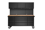 SINDA 72 Inch Tool Chest with Drawers and Wheels Mobile Workbench Garage Tool Storage Cabinet Large Rolling Lockable Tool Box with Wood Top, 15 SINDA