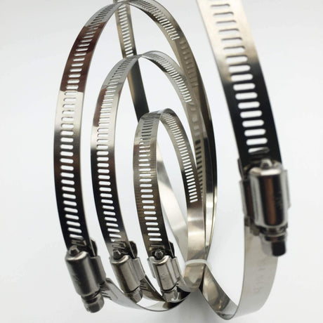 EesTeck 4" (Diameter) Adjustable 304 Stainless Steel Duct Clamps Pipe Clamp Air Ducting Clamp worm drive hose clamps (4Pcs) EesTeck