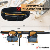 KUNN Carpenter Tool Belt with Suspenders Pro Framer Suspension Tool Rig for Construction Contractors and Electrician,Khaki KUNN
