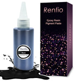 Renfio Black Pigment Paste, 4.23oz/120g Epoxy Dye High Concentrated Epoxy Resin Color Pigment Easy to Mix Paint Resin Pigment Paste for UV Resin Renfio