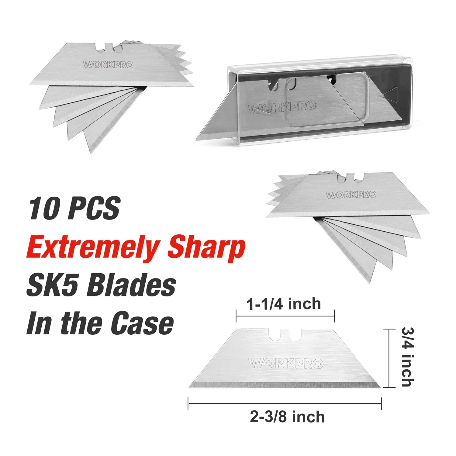 WORKPRO Folding Utility Knife with Belt Clip and Extra 10-piece Blades, Wood Handle Heavy Duty Cutter, Quick-change & Back Lock WORKPRO