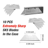 WORKPRO Folding Utility Knife with Belt Clip and Extra 10-piece Blades, Wood Handle Heavy Duty Cutter, Quick-change & Back Lock WORKPRO