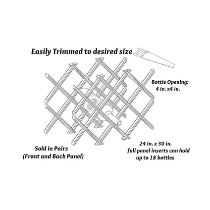 18-Bottle Trimmable Wine Rack Lattice Panel Inserts in Unfinished Solid North American Alder - WoodArtSupply