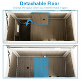 Gowoodhut Feral Cat Shelter Outdoor Weatherproof - Two Story Wooden Cat House Outside Feral Cat House with Balcony Waterproof, Escape Door Gowoodhut