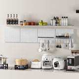 Heavy Duty Metal Pegboard Organizer - Wall Storage Steel Peg Board Panels Set 1/4 inch Round Holes 17"x13" 4 Pack Garage Craft Tool Display Hanging G.CORE