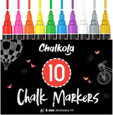 Chalkola Trendy Art Bundle - 6 White + 10 Bold Colors Liquid Markers Chalkola