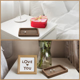 Gerrii Anniversary Wood Gift Rectangle Engraved Tray Wedding Anniversary Wood Gifts for Him Husband Wife Trinket Dish Solid Wood Jewelry Display Tray Gerrii