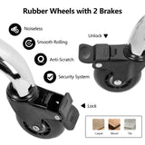 CoVibrant Lockable Stool with Back and Foot Rest Ergonomic Rolling Hydraulic Adjustable Stool for Doctor Esthetician Artist Home Small Office Desk CoVibrant