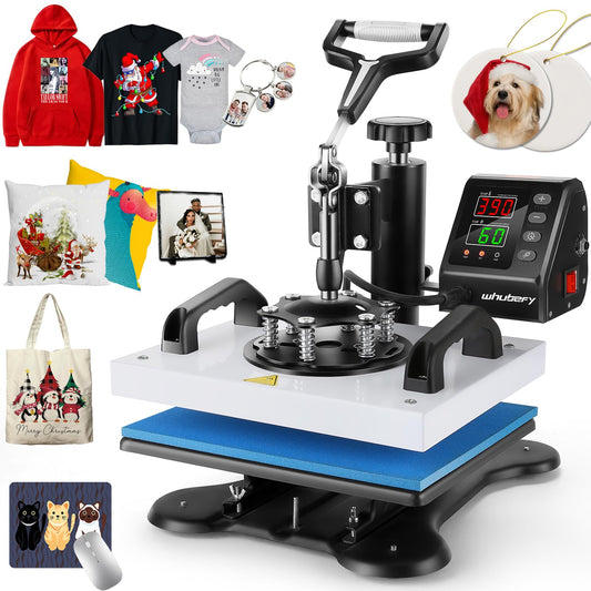 Whubefy Shirt Press Machine 12x10, Swing Away Heat Press Machine for T Shirts Printing Machine, High-Security HTV Vinyl Heat Press for Sublimation t