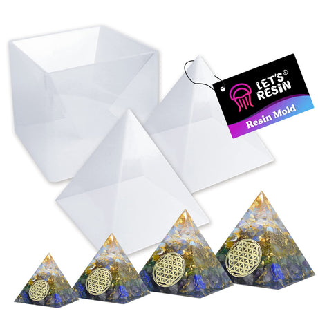 LET'S RESIN Pyramid Molds for Resin,Large Silicone Pyramid Molds,Silicone Resin Molds for DIY Pyramid, Jewelry,Great for Paperweight, Home LET'S RESIN