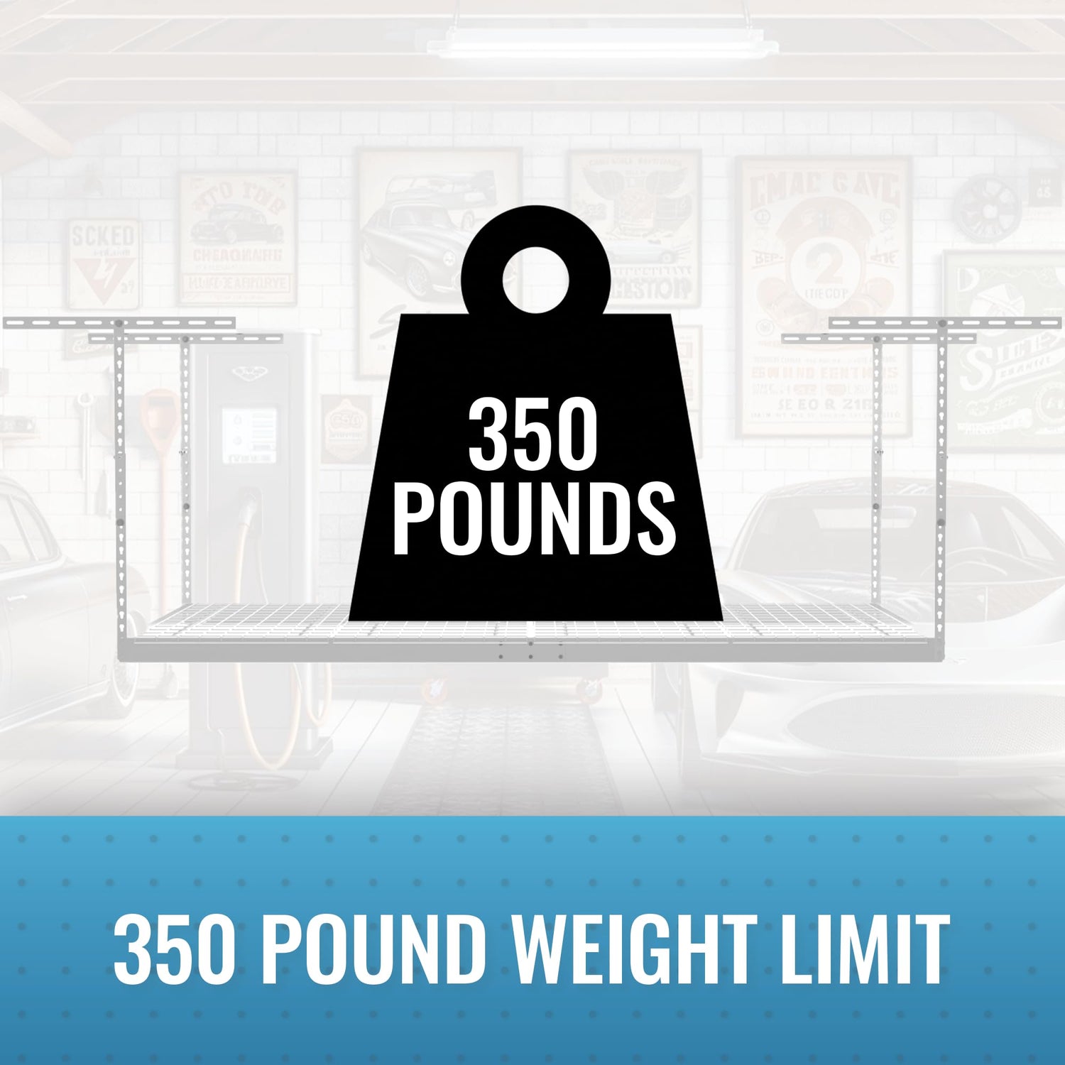 MonsterRax Overhead Garage Storage Rack 2x8, Ceiling Mounted Shelving, Adjustable Hanging Organizer, Heavy Duty Steel, 350 Pound Capacity, Color: MonsterRAX Storage Solutions