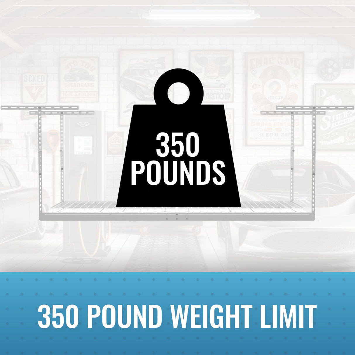 MonsterRax Overhead Garage Storage Rack 2x8, Ceiling Mounted Shelving, Adjustable Hanging Organizer, Heavy Duty Steel, 350 Pound Capacity, Color: MonsterRAX Storage Solutions